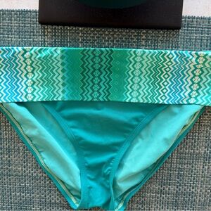 Bleu Rod Beattie Teal and Green Patterned Bikini Bottom